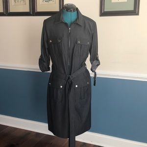 NWT Grey zippered stretch dress by Sharagano